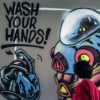 Wash your hands spray paint art