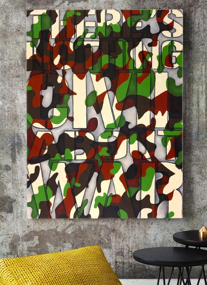 Civil War - Original Painting On Canvas By Paul Kneen Using Acrylics and Marker Pens