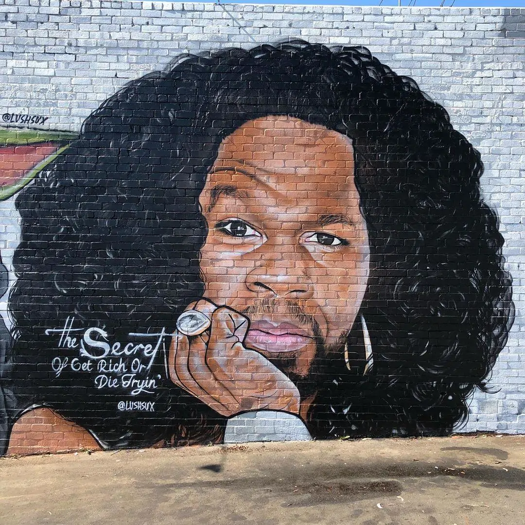 Lushsux's mural of 50 Cent as Oprah Winfrey