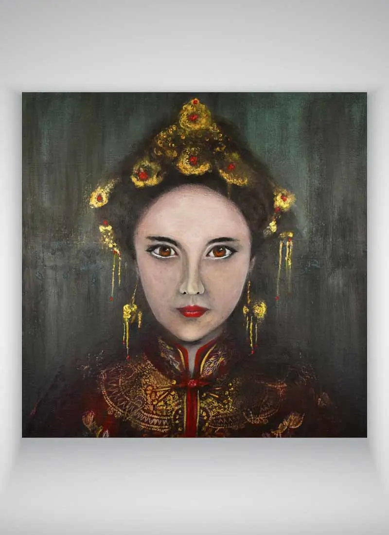 Behind her eyes lay secrets untold original art signed canvas