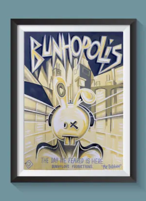 Bunhopolis fine art print illustration by Mr Bunny
