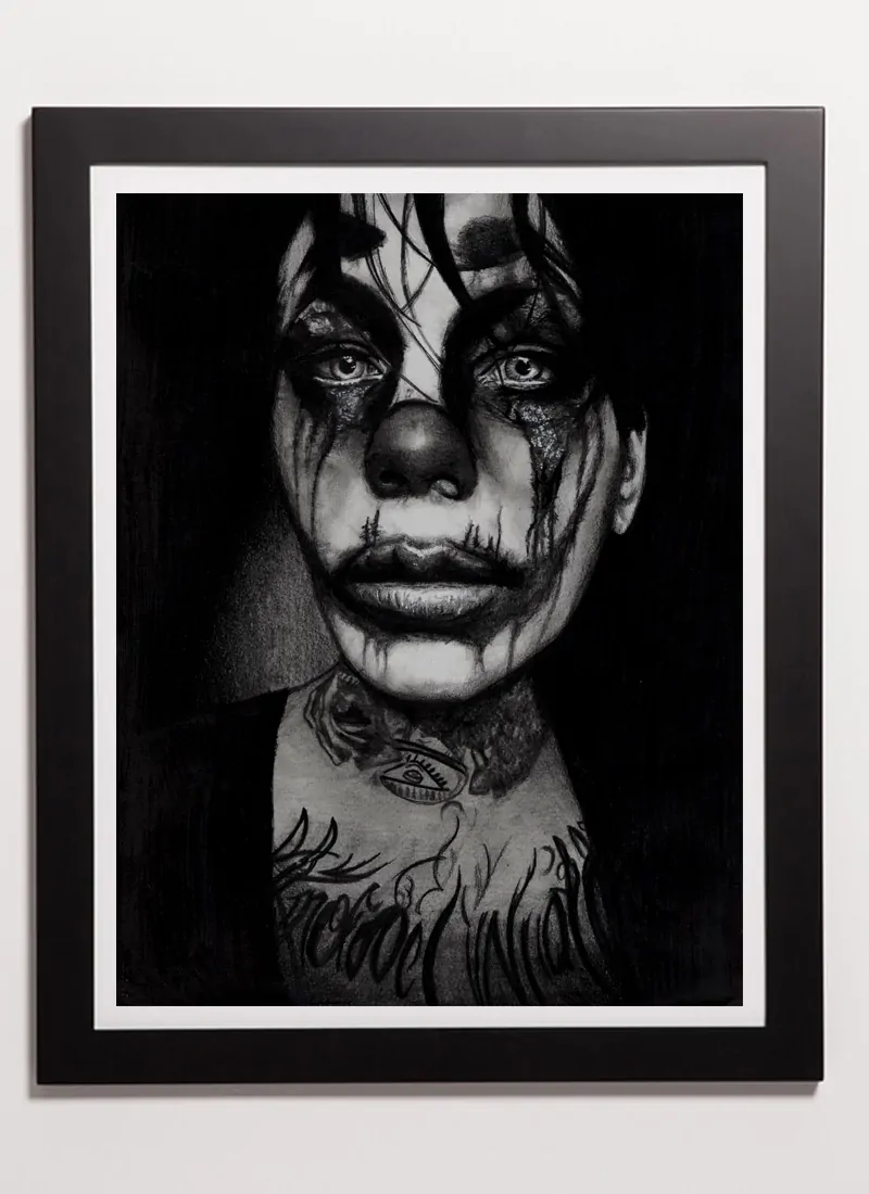 when the circus leaves town monochrome art print by Indie Matharu