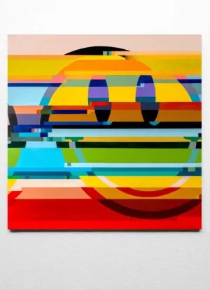 Something's Wrong Original Smiley Face Glitch Art by Paul Kneen
