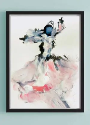 Dance The Night Away Abstract Illustration Giclee Art Print by Helen Lack