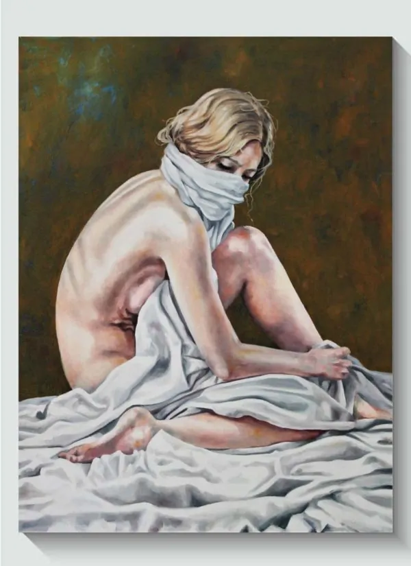 Fragile Figurative Female Oil Painting by Louise Bird