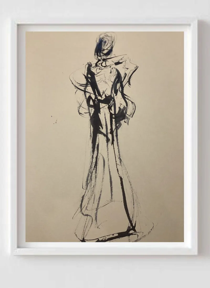 The Sign Of The Times Monochrome Figurative Art Print by Helen Lack