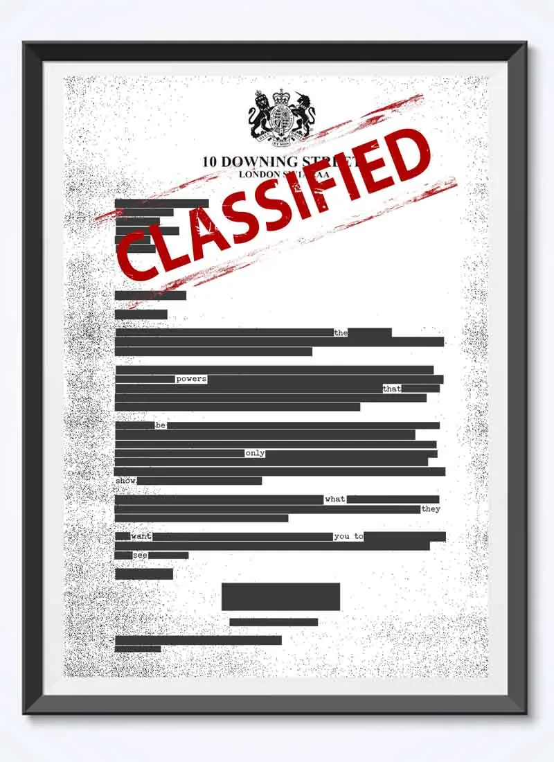 Redacted Political Art Giclee Signed Print by Paul Kneen