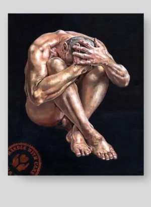 Handle With Care Figurative Male Nude Art by Louise Bird