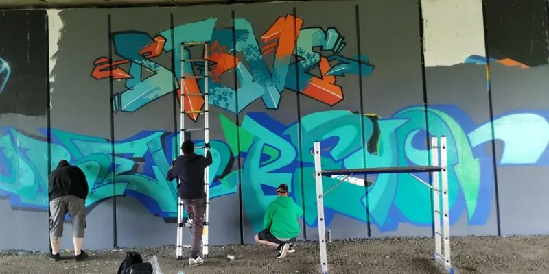 Irek, Steve and Reyo working hard on their piece for the Unity Paint Jam, which was streamed live for the whole event