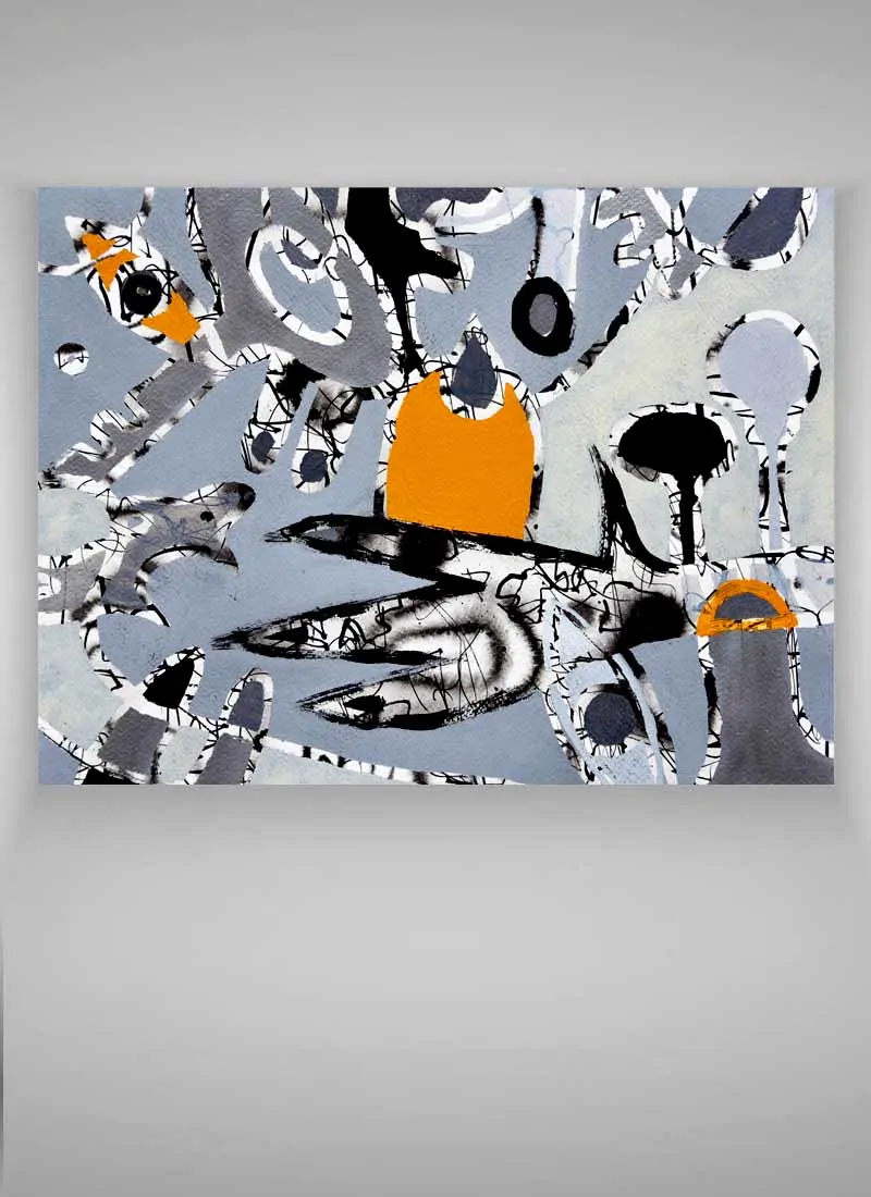 The Three Wishes Original Abstract Signed Art by Szilvia Ponyiczki