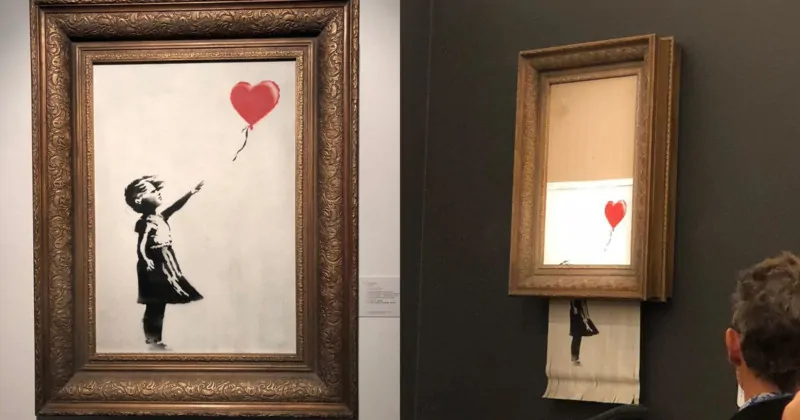 As soon as Girl with a balloon was shredded, the piece became the infamous Love is in the bin
