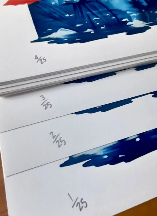 Each print is numbered by the artist Nathan NYCES Murdoch
